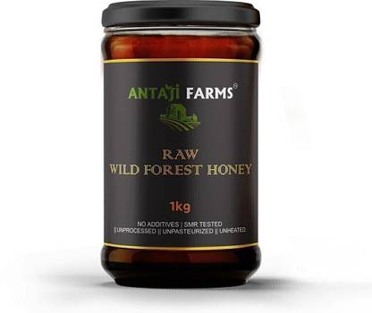 ANTAJI FARMS Unpasteurized SMR tested Raw Wild Forest Honey( Pack of1,1KG)