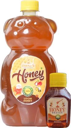 honeybazzar Natural Taste of Goodness Litchi Honey 100g extra pack 1200g+100g - 1.3kg