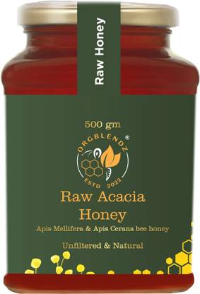 ORGBLENDZ Raw Organic Acacia Honey Honey, Unprocessed, Unheated, Non Pasteurized, Pure