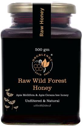 ORGBLENDZ Raw Organic Wild Forest Honey, Unprocessed, Unheated, Non Pasteurized, Pure