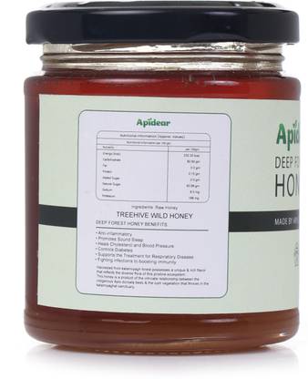 apidear Natural Deep Forest Honey Pure & RAW Honey Zero Added Sugar, Zero Adulteration