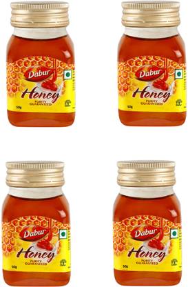 Dabur Pure HONEY Brand with No Sugar Adulteration 200G (4 x 50 ml)