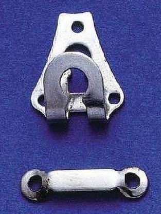 M Fabrics Stainless Steel Pant Trouser Hook - 100 Sets in a Box (2 Part) Hook Eye