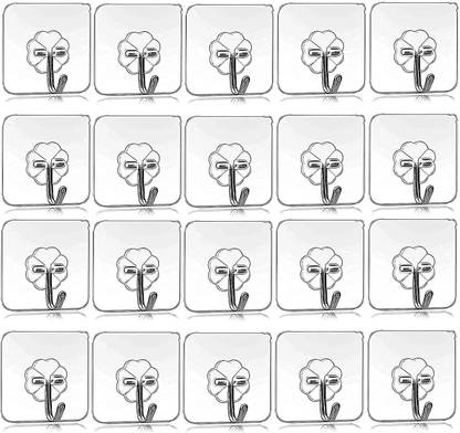 Shalvi 20 Pcs Heavy Duty Adhesive Flower Wall Hooks – Strong & Decorative Hook Rail 20