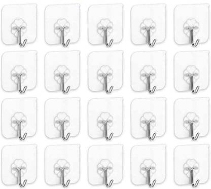 JIALTO Strong Adhesive Wall Door Sticky Hanger Holder for Kitchen And Bathroom Hook 20