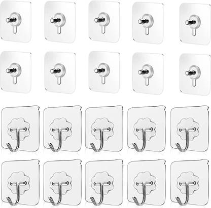 TYAGY Wall Sticker Hook 5 Pcs Screw 5 Pcs Flower Total 10 hook Hook 20