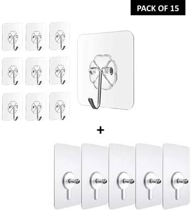 DALUCI Strong Adhesive Hook Wall and Nail Hook Strong Adhesive Hook for KitchenBathroom Hook 15