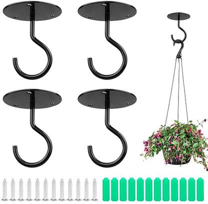 HASTHIP Metal Ceiling Hook with Screws for Hanging Flower Pot Plant Pot Wall Mount Hook Hook 2