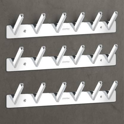 Plantex Stainless Steel Towel Hangers/Bathroom Robe Hooks/Wall Hook Hook Rail 6