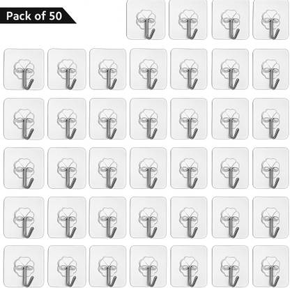 DALUCI Strong Adhesive Hook Wall Door ,Sticky Hanger Holder for Kitchen Bathroom Hook 50