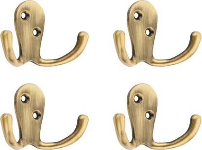 Screwtight Wide Double Robe Hook - Antique Brass - Hook for Wall Hook 2