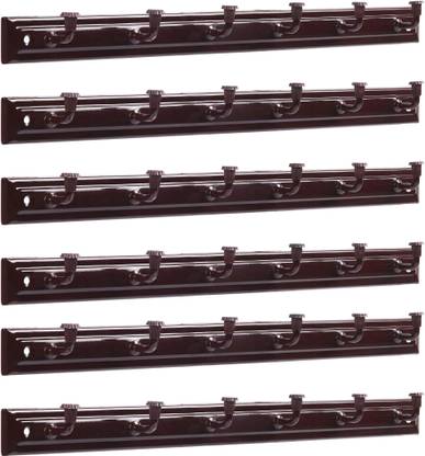 manvi Iron Door Hook 6 Pins for Hanging Towel, Bathroom, Kitchen Accessories Hook Rail 6