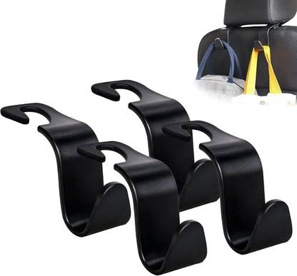CulturalCart Car Backseat Headrest Hook, 4 Pcs Plastic Hanging Storage Holder Seat Belt Extender Clip