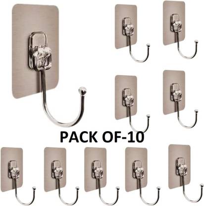 REVATAKG Adhesive Hooks Wall Hooks Adhesive Strips- Transparent Reusable Seamless Hooks Hook 10
