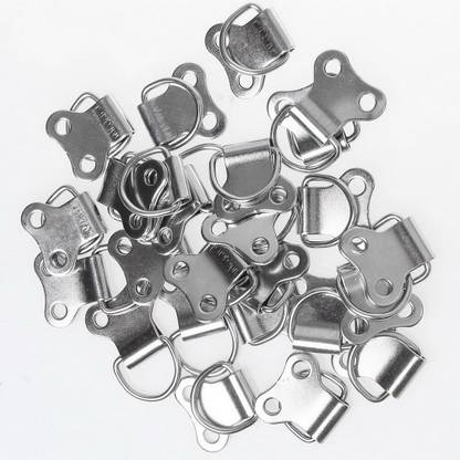 RAJry Silver Metal D Ring Picture Frame Double Hole Hanger without Screws Hook 10