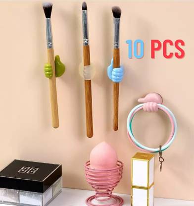 SpendMore 10Pcs Silicone Thumb Wall Hook MultiFunction Car Adhesive Cable Clip Key Hanger Hook 10