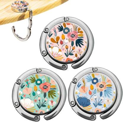 MAYCREATE 3 Pack Foldable Purse Hook Womens Bag Table Hanger Desk Hooks for Handbag Swivel Hook 3