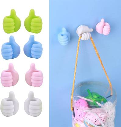 Coinfinitive Multipurpose Wall Mounted Silicone Thumb Hooks for Hanging Stick-on for Wall Hook 20