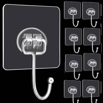 JIALTO 10 Pcs Heavy Duty Adhesive Big Hooks Set Hook 1