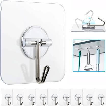 Zulaxy Self Adhesive Hooks for Wall Heavy Duty Strong Nail Free Hooks Without Drilling Hook 10