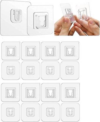 Sunvibe PVC Double Sided Adhesive Wall Hooks For Bathroom, Kitchen & Office Hook 15
