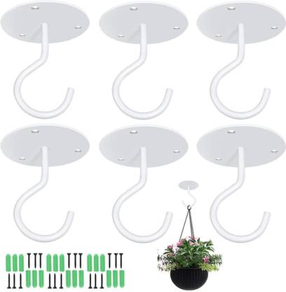 upalabdh 6 PCs Ceiling Hook Extension Hook Plan Pot Balcony Porch Decor Hook Lantern Hook 1