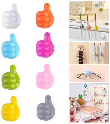 HASTHIP 8 Pack Wall Hook Creative Thumbs Up Hooks Self Adhesive Thumbs Up Wall Hook Hook 8