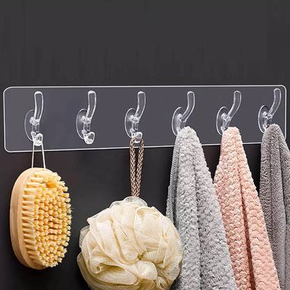 MORIXA Wall Hanger Hooks for Hanging Clothes Home Kitchen ,Bathroom Bedroom,Organizers Hook Rail 6