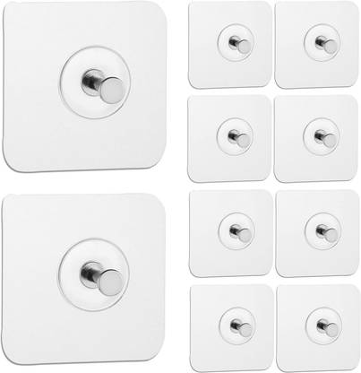 CoreValues Pack of 20 Adhesive Hooks, Detachable Self Adhesive Wall Screw Hooks Hook 20