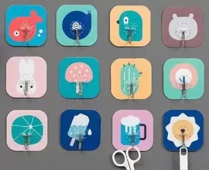 BSCRAFT Fancy Design Self Adhesive Pack of 12 Traceless Wall Hooks Heavy Duty Hooks Hook 1