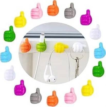 ZOMBULA Silicon Thumb Multi Functional Hand Shape Wall Clip Hanger Keys Cable Holder Hook 8