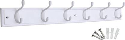 Screwtight Flipkart Basic Hook rail for clothes, Duck Shape Hook White, Hook Rail 12