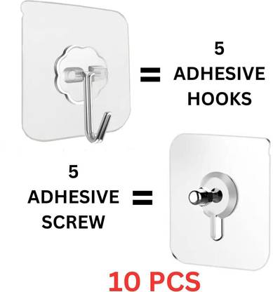 Casacraft Wall Mount Non-Trace Screw Hook Stickers: Damage-Free Hanging - Mix Hooks Screw Hook 10