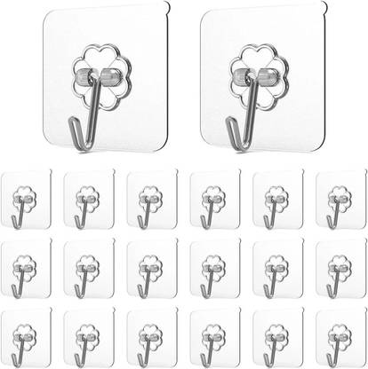 ESTREET Self Adhesive Stick on Wall hooks, Wall Hanger Without Drill,Sticky,Wall Pin Hook 20