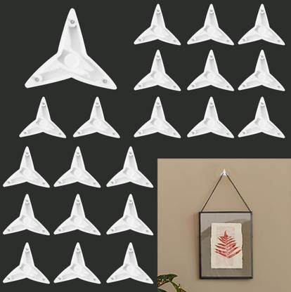 Ofifo 40 Pcs Art Street 3-Pin Seamless Nail Triangle Hooks Push Pins Wall Nails Hook 40
