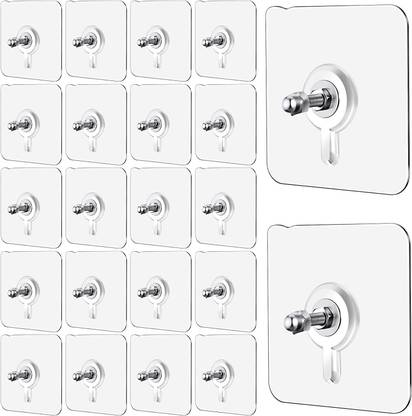 STEFFAN Adhesive Hooks, Detachable Self Adhesive Wall Screw Hooks Hook 20