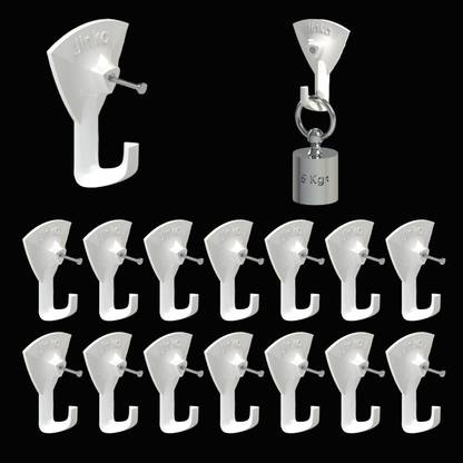 Jinka Hooks (15 Pieces) for Hanging Keys, Clothes, Utensils, Bags and Planters Hook 15