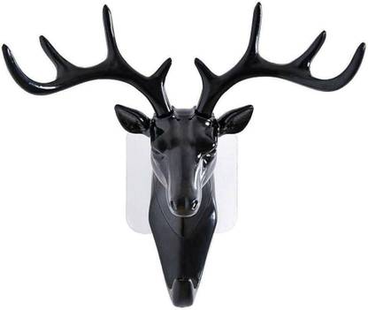 RIZBIX Deer Head Hanging Hook, Self Adhesive Wall Door Hook Keys Sticky Holder Hook 9