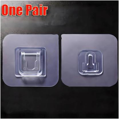 Upkaranwale Double Sided Adhesive Wall Hooks for Hanging onWall (1 Pair) Hook 1
