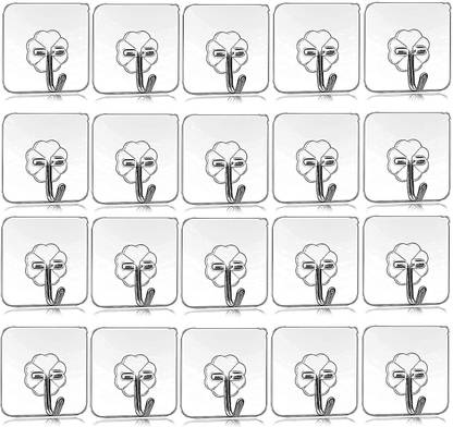 Shalvi Adhesive Hooks for Wall, Sticky Wall Hook for Hangers,Bedroom,Bathroom hangings Hook 20