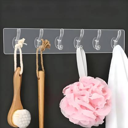 Upkaranwale Wall Hanger Hooks for Strong Self Adhesive Organizers 6-HOOK-HANGER Hook 6