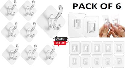 XBEY Stick on Hooks for Hanging Coat, Hat, Towel for Kitchens Bathrooms Office Hook 18