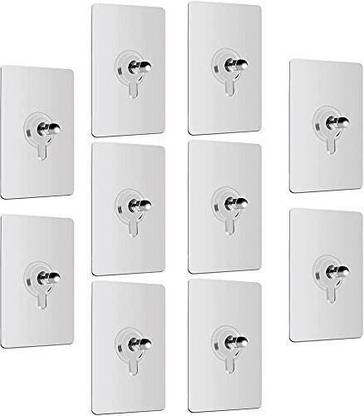 eshopy Strong Adhesive Sticky Hook For Kitchen & Bathroom(Do Not Stick On Painted wall) Hook 10