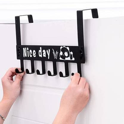 DRAMIQ Heavy Duty Over Door Hanger for Cloths, Drill Free Door Hanging 6 Hooks Door Hanger