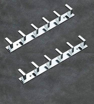 Decuds Stainless Steel and Aluminum Alloys L TYPES 6 Hooks New Design Cloth Hanger Hook Rail 6