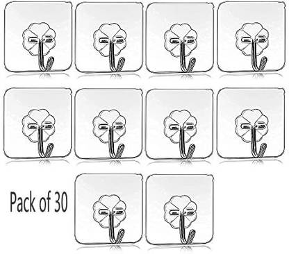 CRYSTECH Multipurpose Wall Mount Hooks For Hanging Max Weight 10 KG Hook 30