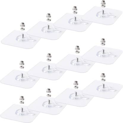 INDIWARRIOR Wall Clip for Hanging, Bathroom Iteam, Racks, Kitchen Items, Sticky Photo Frame Hook 12