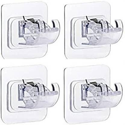 MOSHTU Transparent Command Curtain Rod Hook Drapery Holders, No Drill Fixing Rod Holder Hook 4