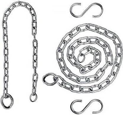 MARSHLAND 8 feet Chain Strong Metal Chain for Swing Multipurpose with 2 (S Hook) Hook 2