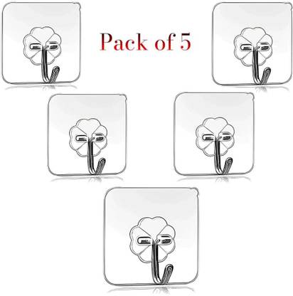 Homogen Transparent Flower Wall Hook – Self Adhesive Swivel Hook 1
